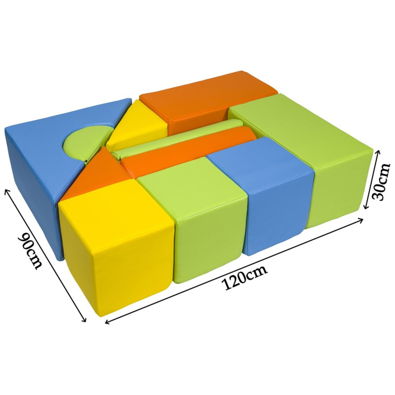 Penové kocky-obria stavebnica 11 ks pink-blue-yellow (pastel) 4