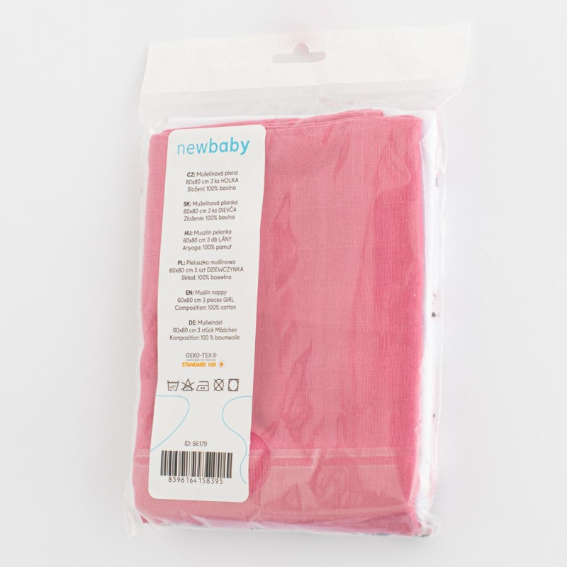 Mušelínová plienka New Baby 60x80 cm 3 ks DIEVČA 5