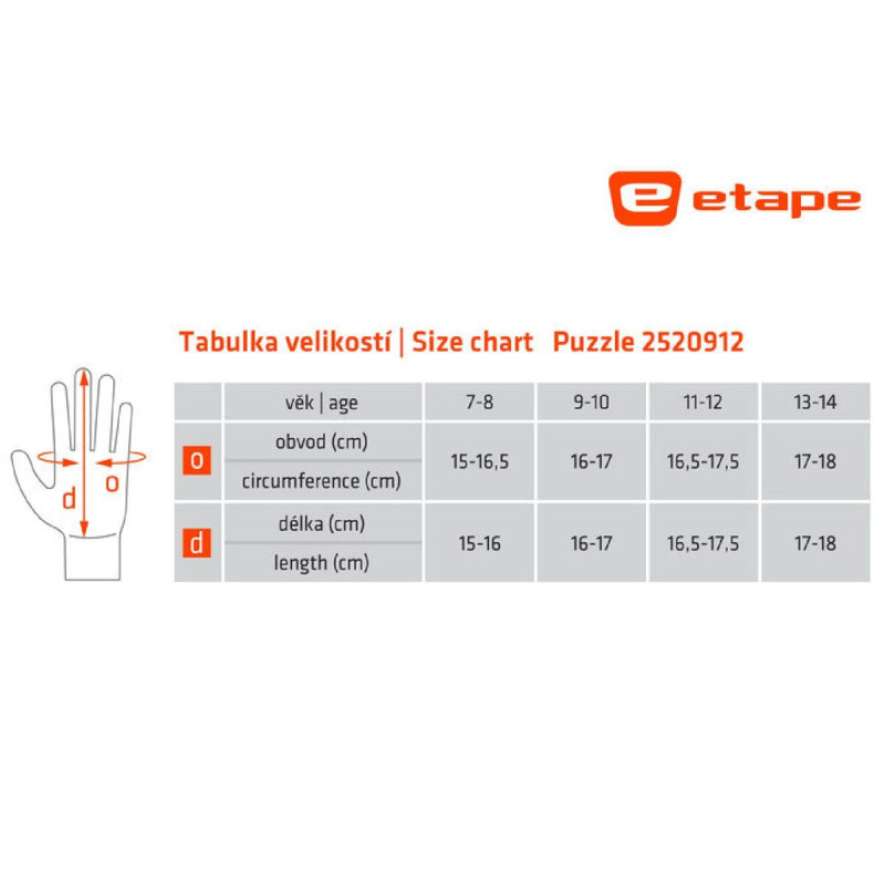 Puzzle detské rukavice čierna-modrá 1