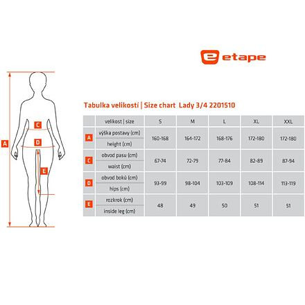 Etape Lady 3/4 dámske nohavice čierna veľ. XXL 1