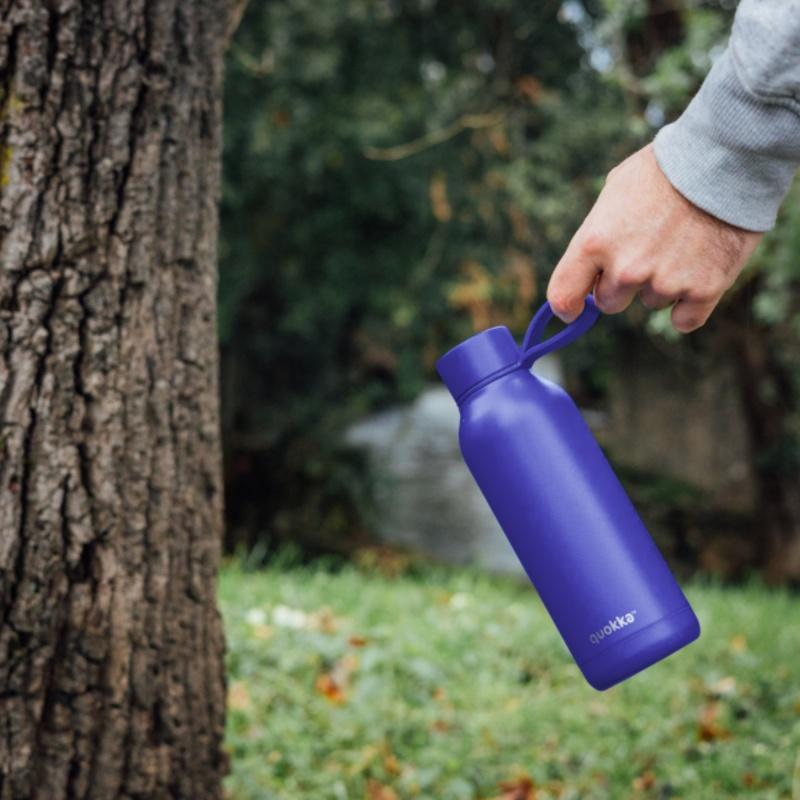 Quokka Solid, Nerezová fľaša / termoska s pútkom Dusk Blue, 510ml, 40186 4
