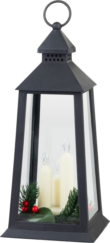 Lampáš MagicHome Vianoce, plast, čierny, 3xLED žltá, 14x14x35 cm, 3xAAA 1