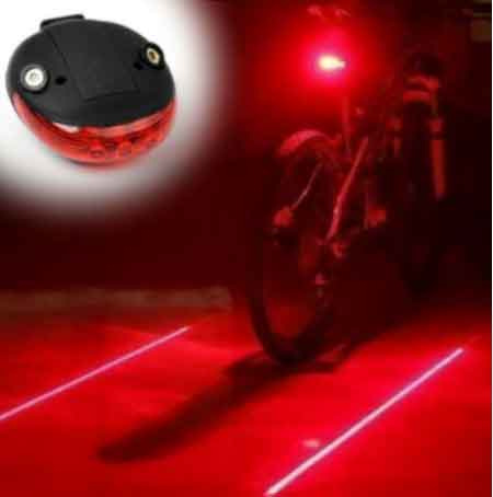 Lampa na bicykel červená zadná časť + laserové čiary, PRO-TECHNIK 2