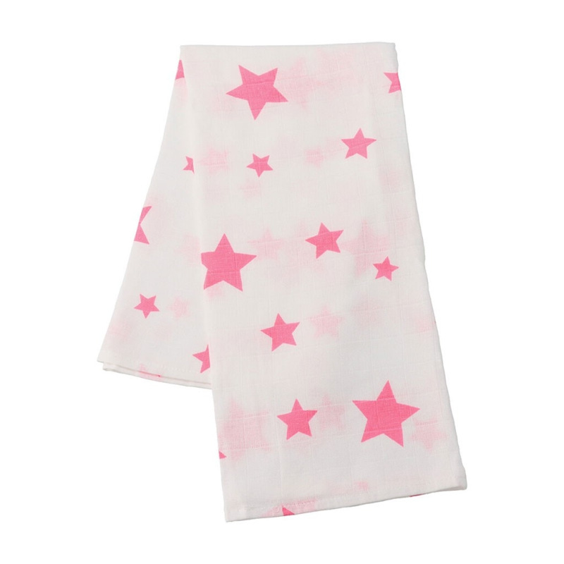 Látkové bavlnené plienky New Baby Softy s potiskom 70 x 70 cm 4 ks ružovo-biele 1