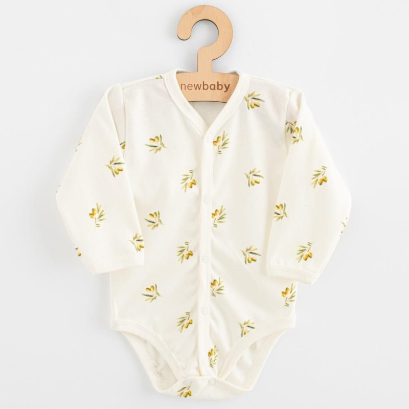 Dojčenské celorozopínacie body s dlhým rukávom z organickej bavlny New Baby Olivy 62 (3-6m)