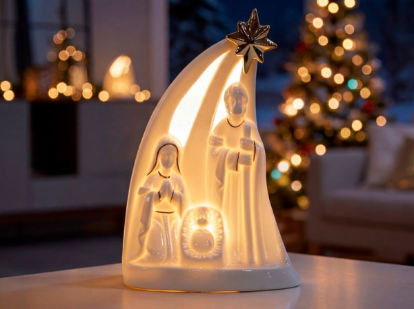 Dekorácia MagicHome Vianoce, Modliace deti, 3xLED teplá biela, 3xLR44, 9x5,8x12,3 cm 2