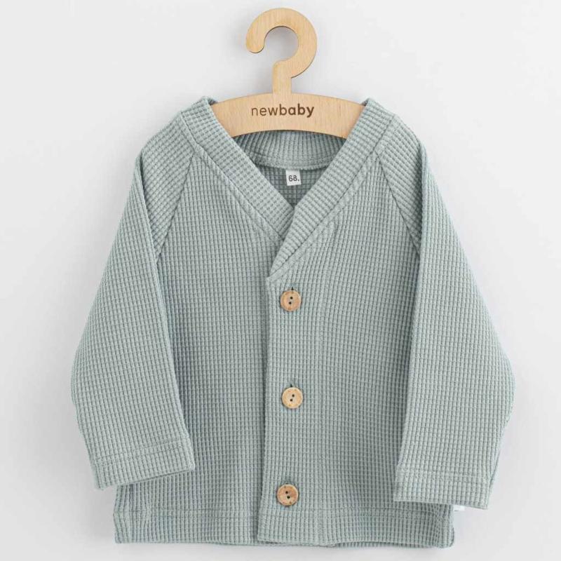 Dojčenský kabátik na gombíky New Baby Luxury clothing Oliver sivý 56 (0-3m)