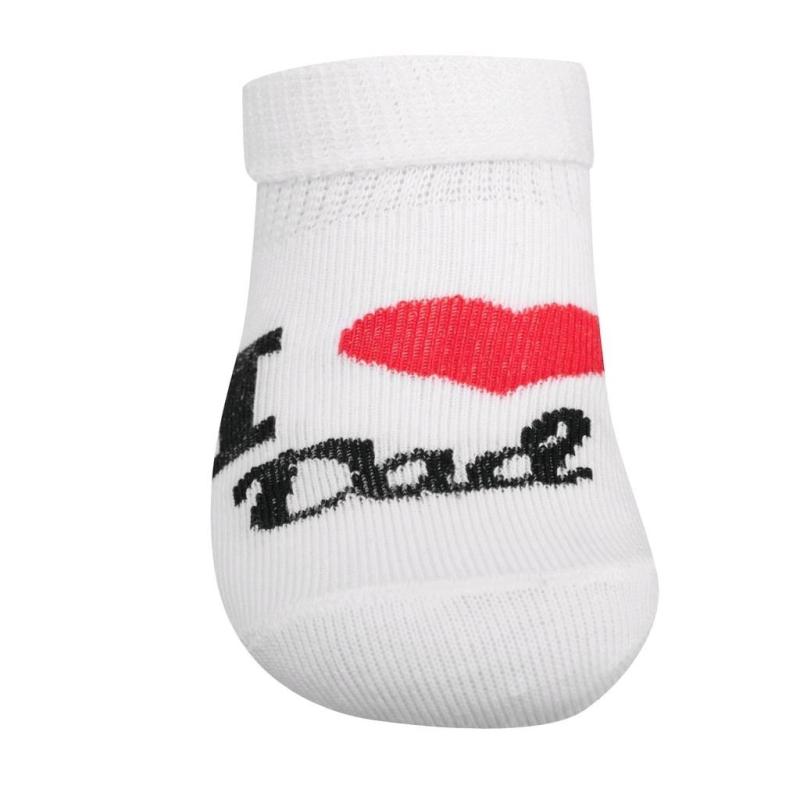 Dojčenské bavlnené ponožky New Baby I Love Mum and Dad biele 62 (3-6m)