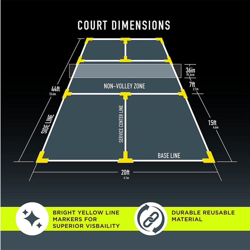 Court Marker Kit lajny na pickleball žltá 4