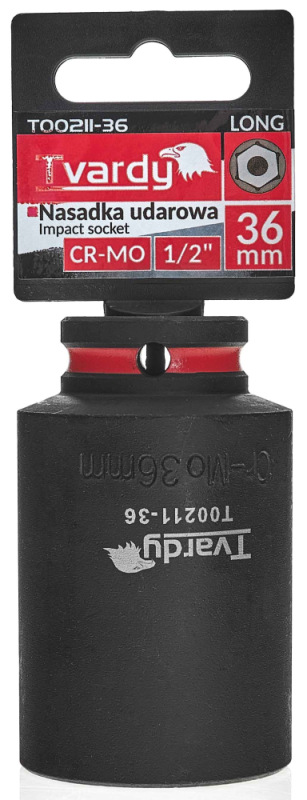 Hlavica nástrčná predĺžená 6HRAN 1/2" 36 mm, úderová, Cr-Mo, TVARDY 1