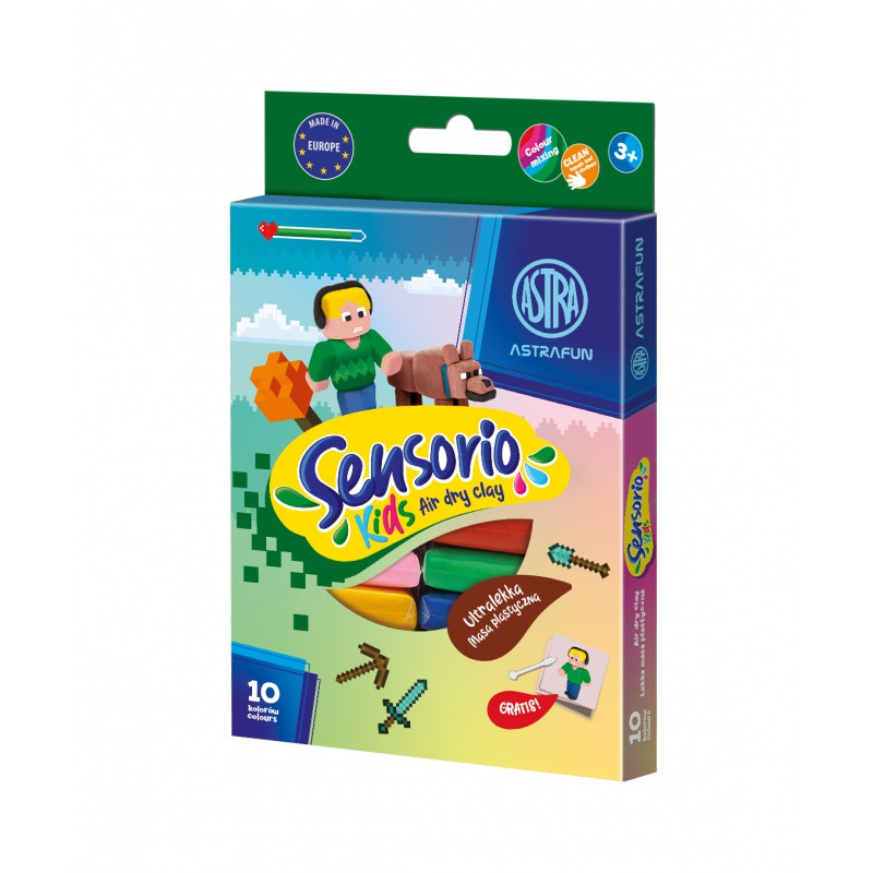 Modelovacia hmota (air dry clay) Sensorio Kids Pixel, 10 farieb, 336124021 1