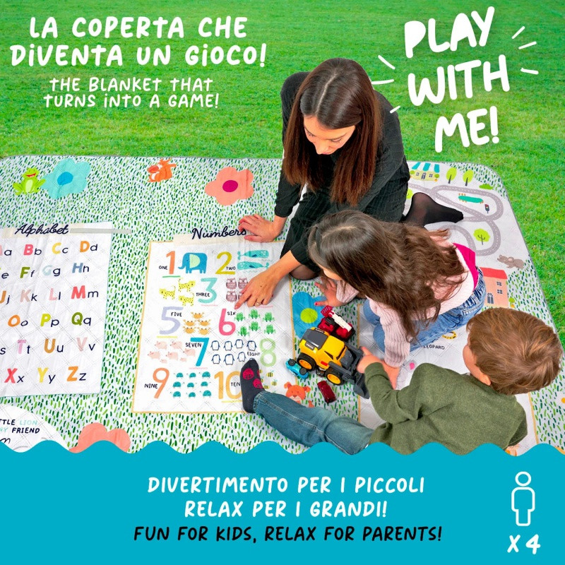 Veľká pikniková deka Perletti Travel – Montessori hry, 200x200cm, 13153 6