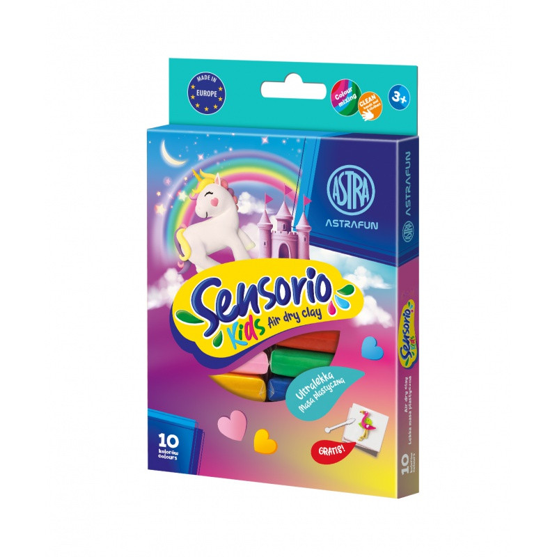 Modelovacia hmota (air dry clay) Sensorio Kids Unicorn, 10 farieb, 336124022