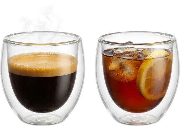 Pohár MagicHome Lungo na kávu/čaj, termo s dvojitou stenou, 170 ml, bal. 2 ks 1