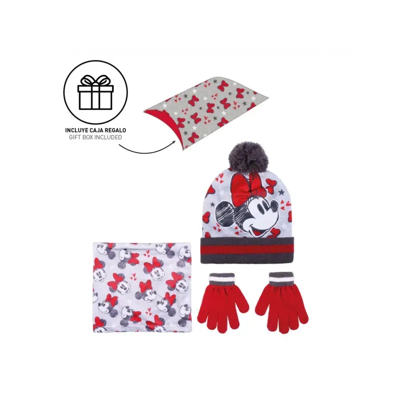 CERDÁ Zimný set v darčekovom balení (čiapka, nákrčník, rukavice) MINNIE MOUSE, 2200009627