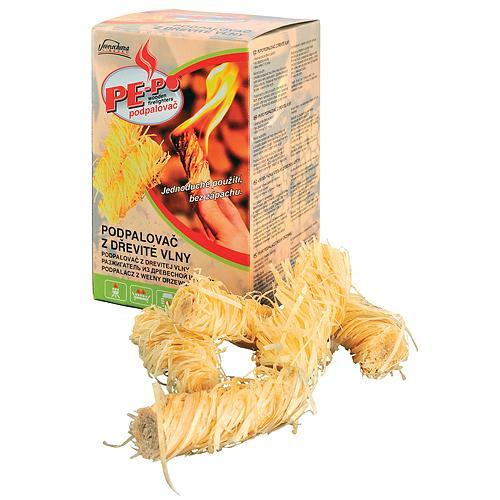 Podpaľovač PE-PO®, drevitá vlna, 24 ks, 5 cm
