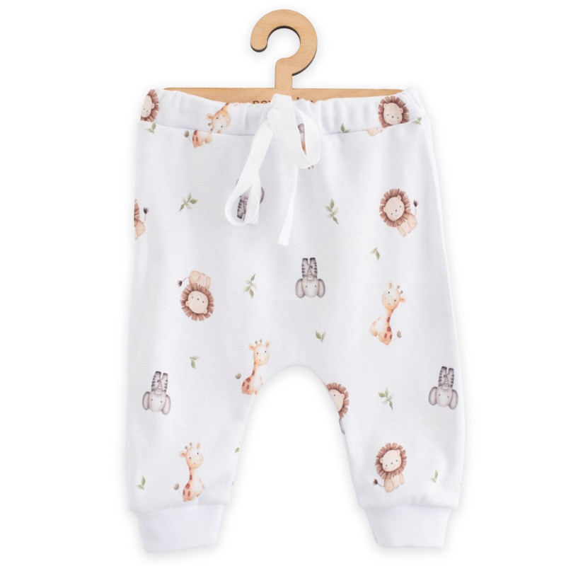Detské bavlnené nohavice Jogger New Baby For Babies safari 56 (0-3m) 1