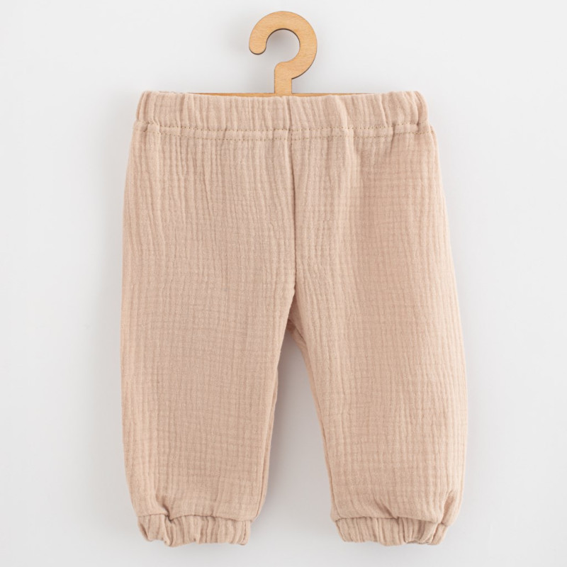 Kojenecká mušelínová súprava tričko a nohavice New Baby beige 68 (4-6m) 1