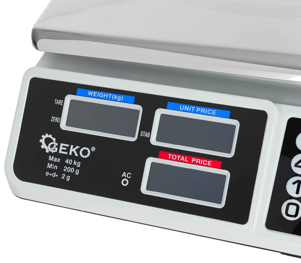 Digitálna stolná váha do 40 kg, plocha váženia 33 x 23 cm, GEKO 6
