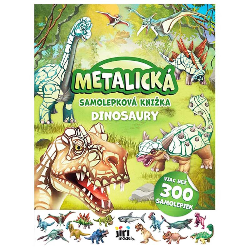 Metalická samolepková knižka Dinosaury