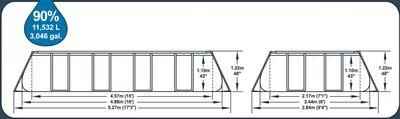 Bazén Bestway® Power Steel™, 56996, kartušová filtrácia, rebrík, dávkovač, plachta, 488x244x122 cm