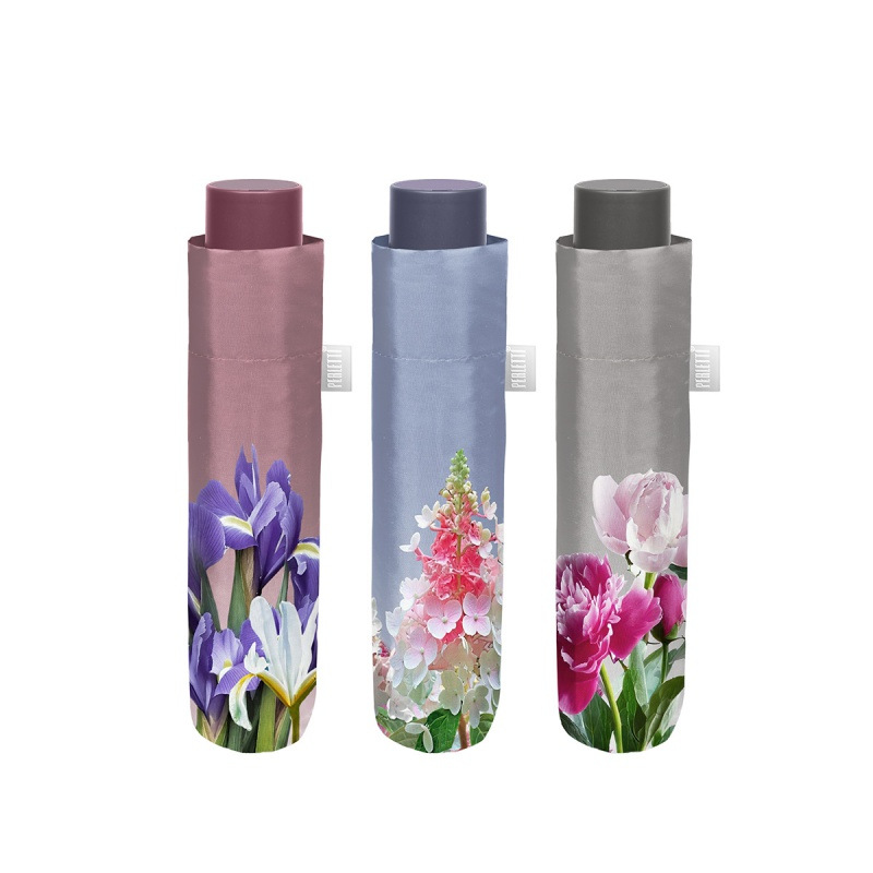 Dámsky mini manuálny dáždnik Perletti Time Flowers – modrý, 26491 2