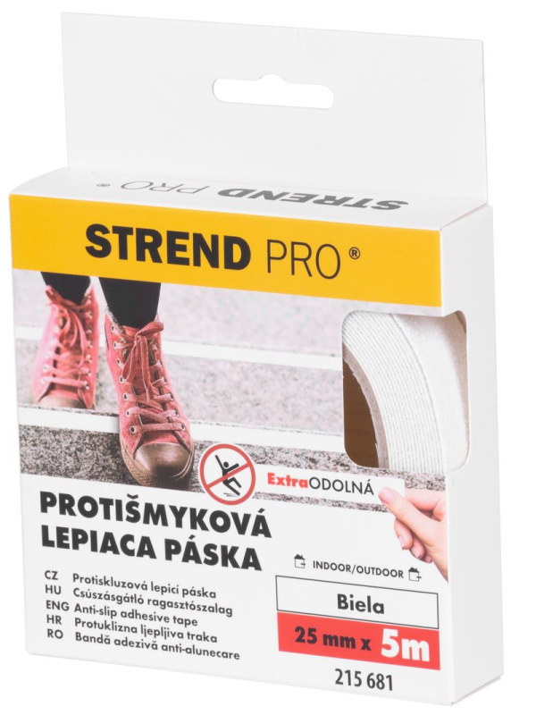 Páska Strend Pro, lepiaca, protišmyková, extra odolná, biela, 25 mm x 5 m 1