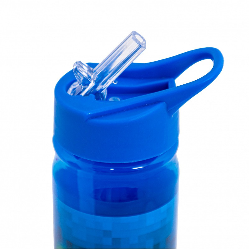 Plastová fľaša s výsuvnou slamkou AquaPure BLUE PIXEL, 450ml, 511025003 2