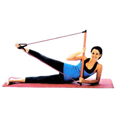 Pilates Sticks posilňovacia tyč s gumou fialová 1