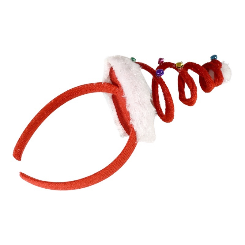 Červená vianočná čelenka so zvončekmi 1