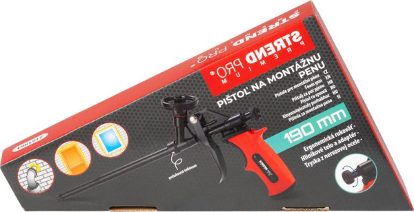 Pištol Strend Pro JWF-F104B, Alu, teflón, 190mm, na montážnu PUR penu, 1