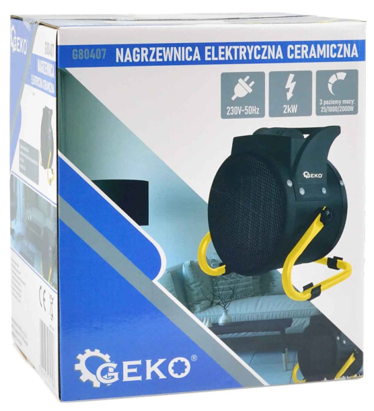 Keramický elektrický ohrievač 2kW, GEKO 8