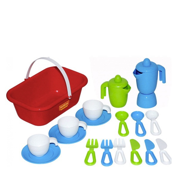 Súprava riadu Top šéf s košíkom pre 3 osoby 3