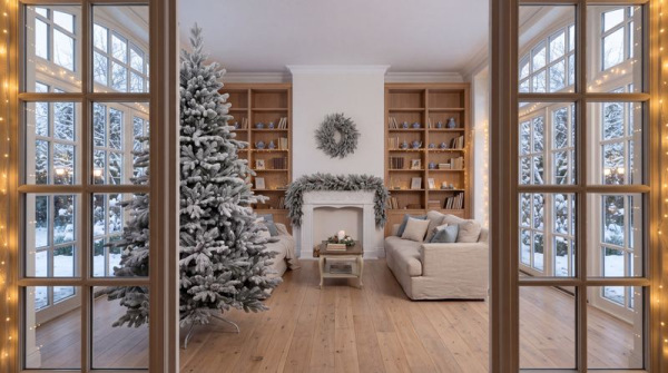 Veniec MagicHome Vianoce Frosty, zasnežený, 3D+2D, 50 cm 3