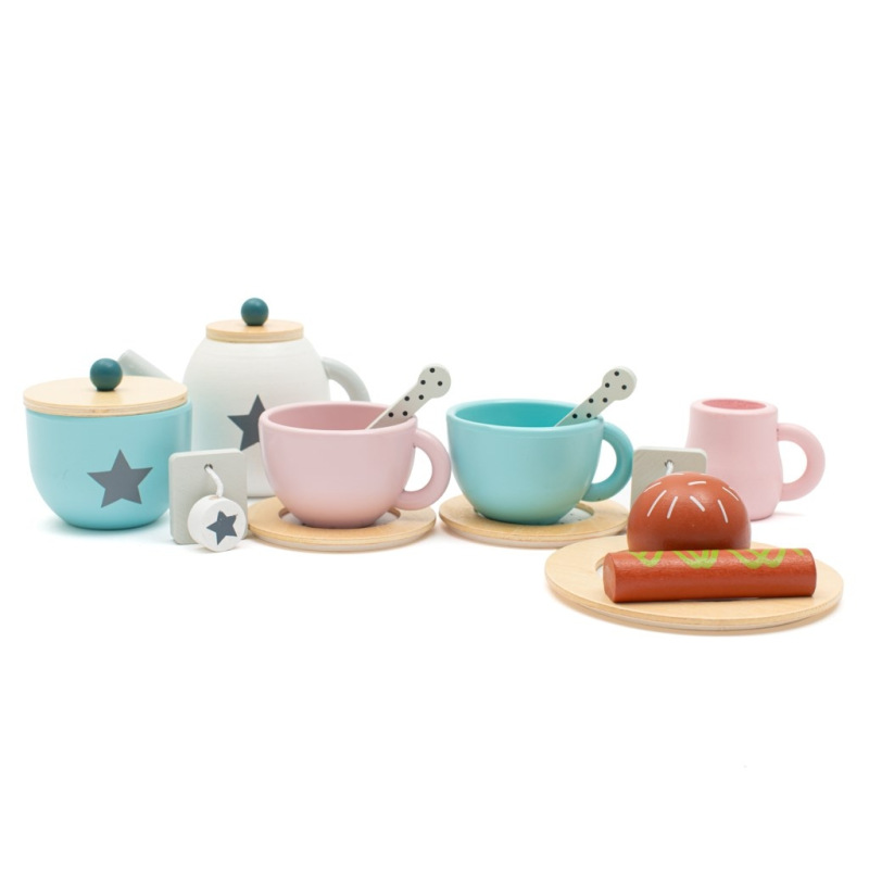 Detská drevená čajová súprava Montessori Baby Mix 4