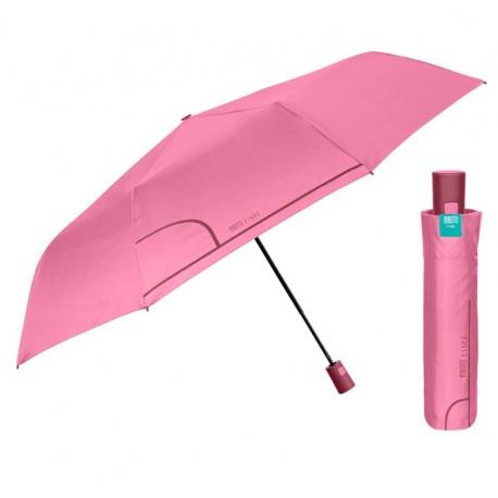 PERLETTI Dámsky skladací automatický dáždnik COLORINO / žiarivá ružová, 26293