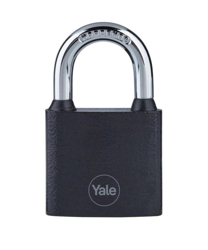 Zámok Yale Y111B/38/121/1, visiaci, železný, čierny, 38 mm, 3 kľúče