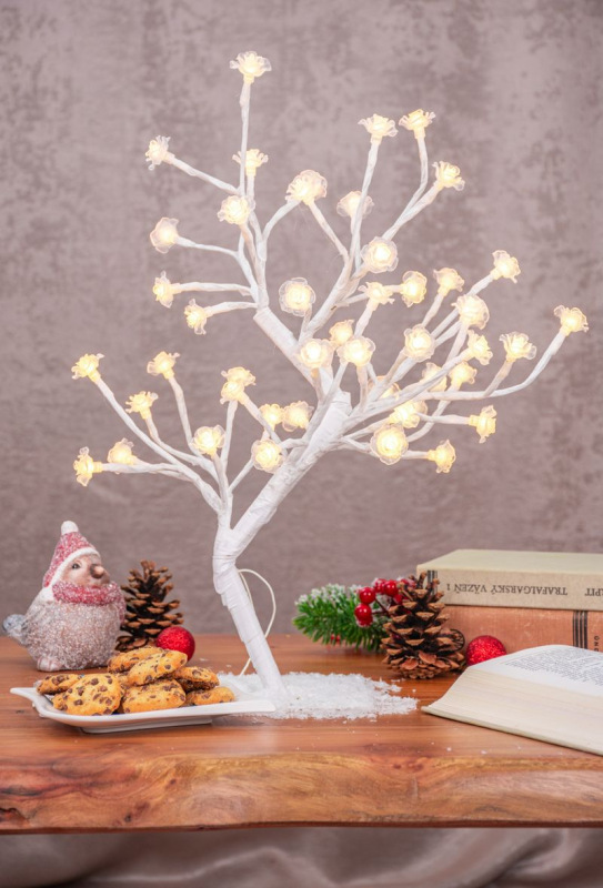 Dekorácia MagicHome Vianoce, stromček, jednoduché svietenie, 48 LED teplá biela, interiér, L-0,45 m 2