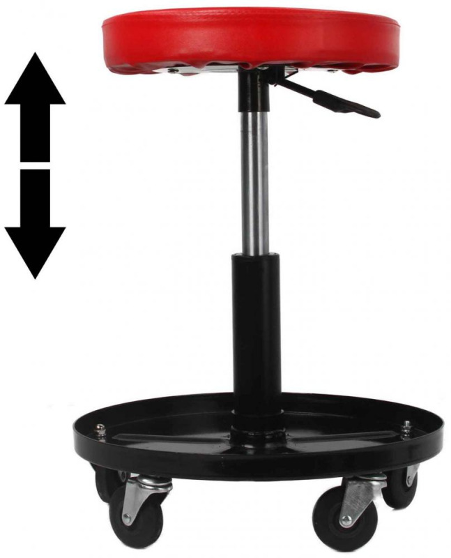 Stolička kruhová s pojazdovými kolieskami, výška sedenia 40-52 cm, POWERMAT 3