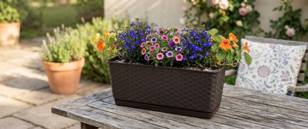 Kvetináč RATOLLA P 6 lit, hnedý, s podložkou 1