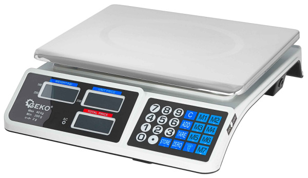 Digitálna stolná váha do 40 kg, plocha váženia 33 x 23 cm, GEKO 1