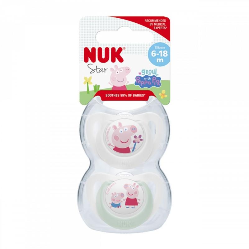 Cumlík NUK Star Peppa Pig 6-18m 2 ks 6-18 m