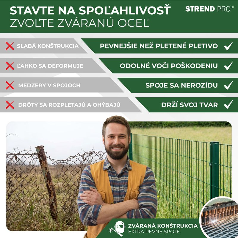 Pletivo EUROPLAST 1, 1500/100x50/2,20 mm, zelené, RAL 6005, Zn+PVC, ohradové, bal. 10 m 6