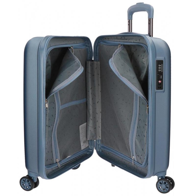 MOVOM Wood Steel Blue, Sada luxusných ABS cestovných kufrov, 65cm/55cm, 5318963