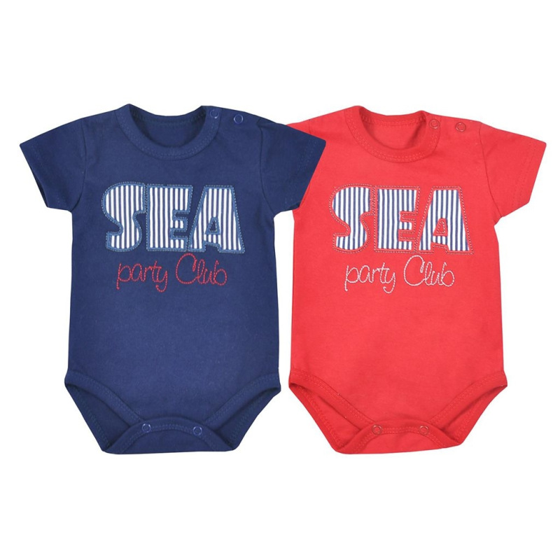 Dojčenské letné body Koala Sea Party červené 68 (4-6m) 1