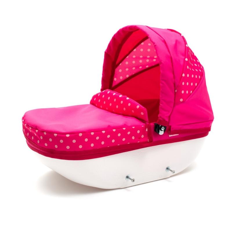 Detský kočík pre bábiky New Baby COMFORT ružový s bodkami