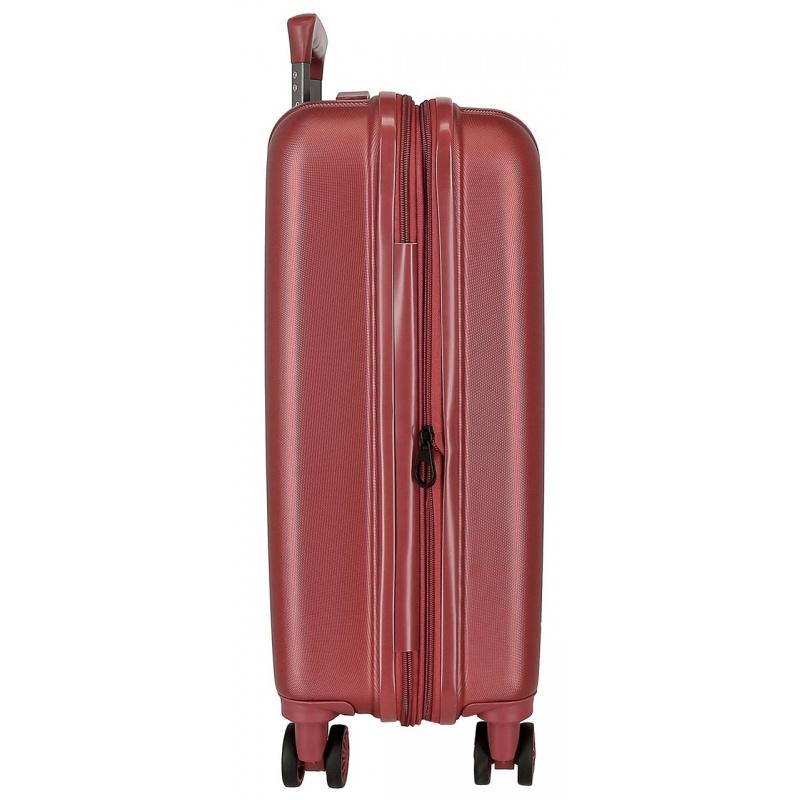 MOVOM Wood Red, Škrupinový cestovný kufor, 55x40x20cm, 38L, 5318666 (small exp.)