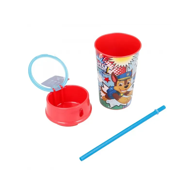 STOR Pohár s vekom a slamkou PAW PATROL Snack, 400ml, 18901