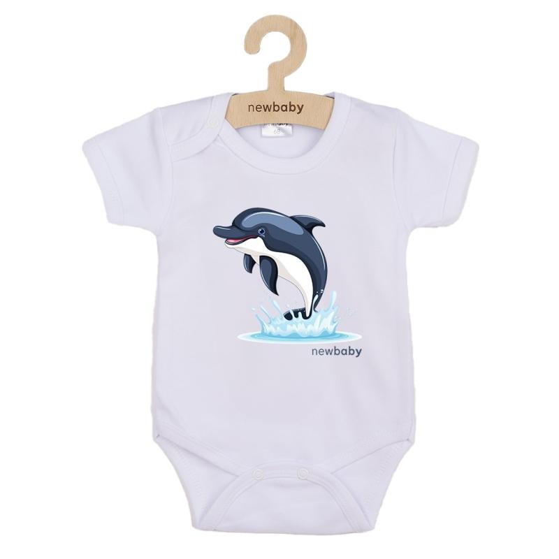 Detské body s potlačou New Baby Dolphin - krátky rukáv 56 (0-3m) 1