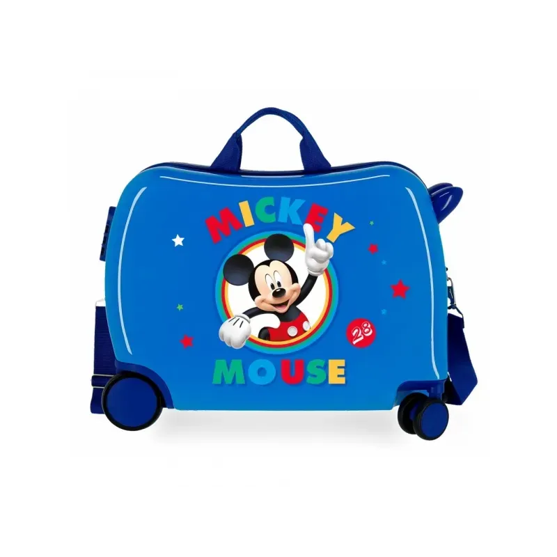 Detský cestovný kufor na kolieskach / odrážadlo MICKEY MOUSE Circle Blue, 2039821